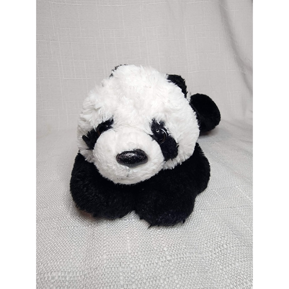 FAO Schwarz Plush Panda Bear Black White Floppy Stuffed Animal Toy